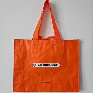 New LE CREUSET Orange 4 Strap Heavy Duty Canvas Reusable Shopping, Gym Bag Tote